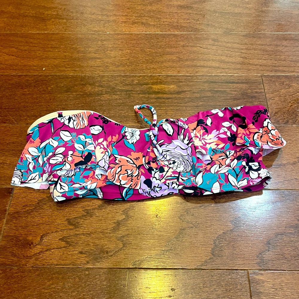 Sea Angel Bandeau Floral print bikini Top XL